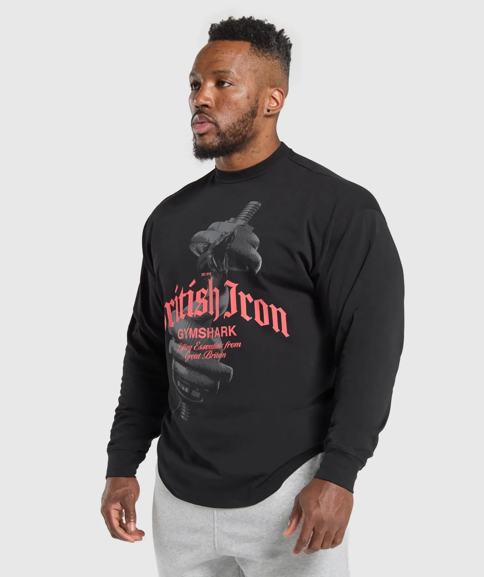 Heren Gymshark T-shirts*British Iron Long Sleeve T-Shirt