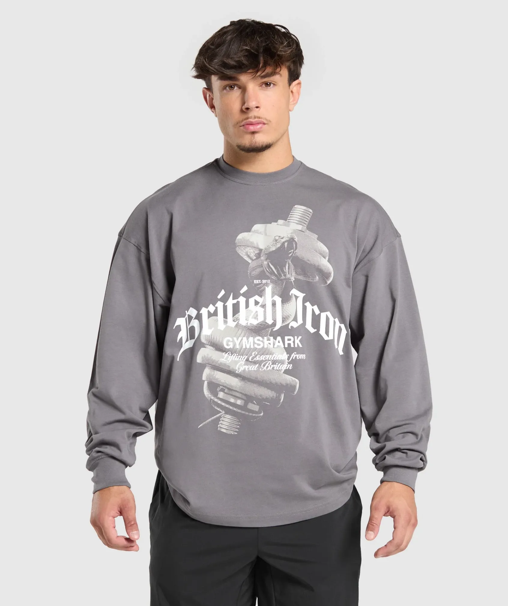 Heren Gymshark T-shirts*British Iron Long Sleeve T-Shirt