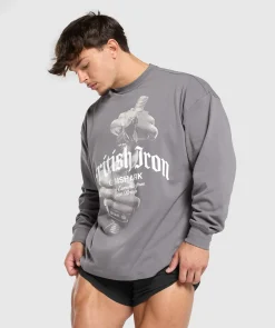 Heren Gymshark T-shirts*British Iron Long Sleeve T-Shirt