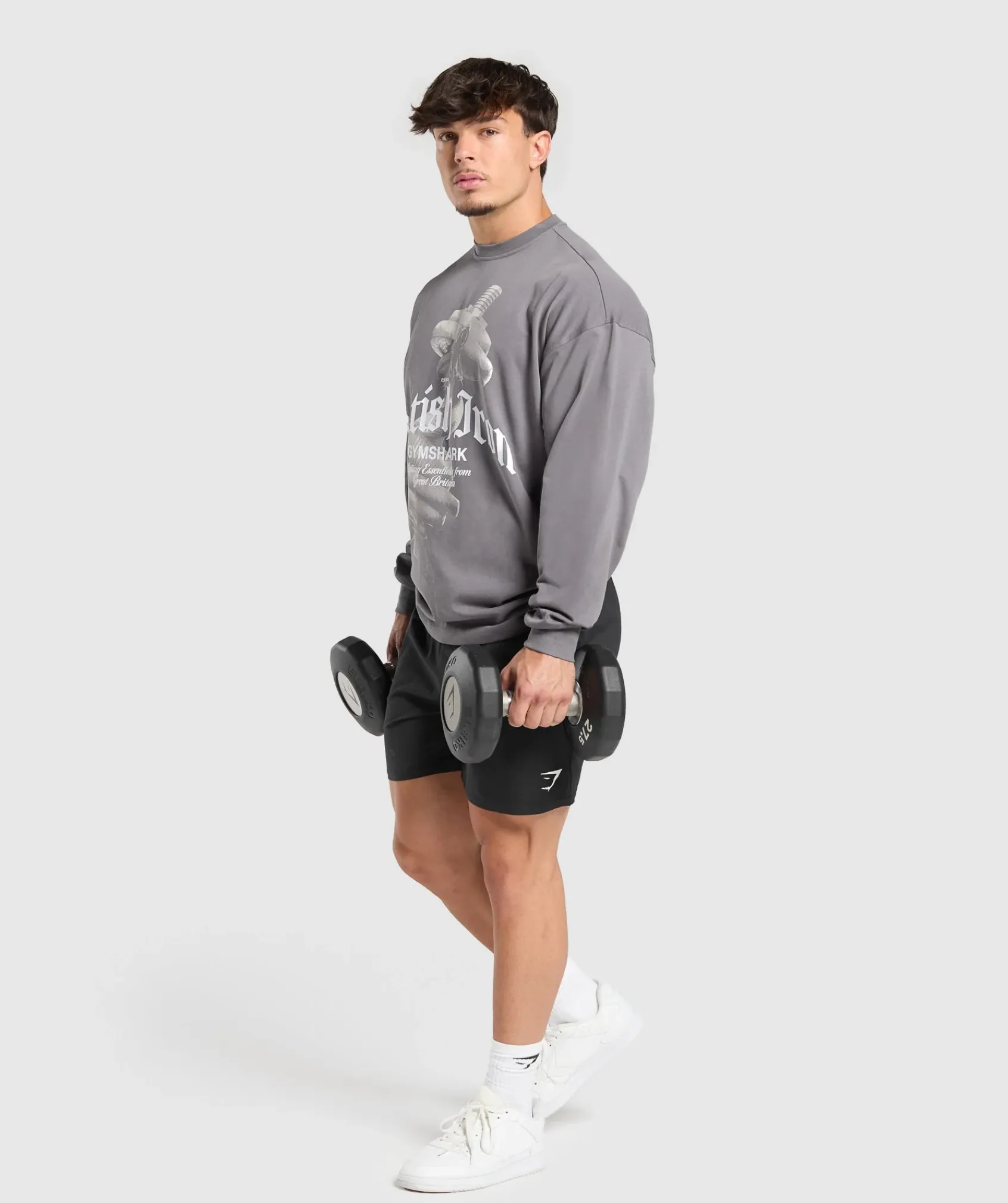 Heren Gymshark T-shirts*British Iron Long Sleeve T-Shirt
