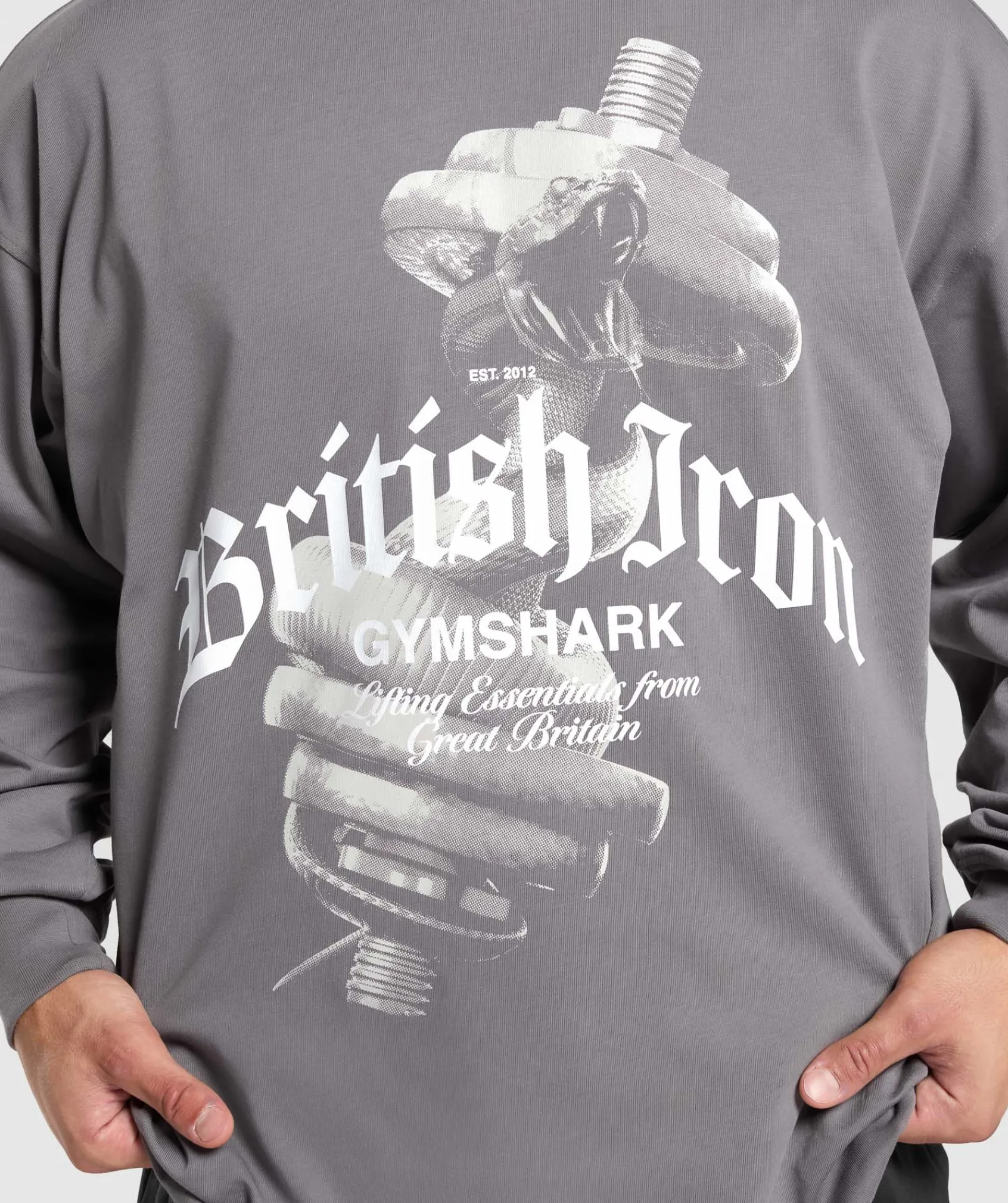 Heren Gymshark T-shirts*British Iron Long Sleeve T-Shirt