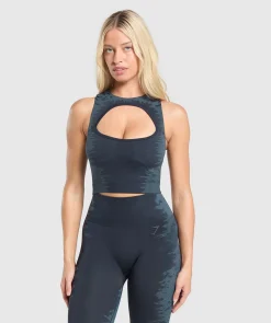DAMES Gymshark Croptops*Caged Seamless Tank With Shelf