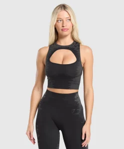 DAMES Gymshark Croptops*Caged Seamless Tank With Shelf
