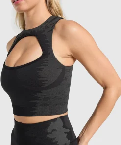 DAMES Gymshark Croptops*Caged Seamless Tank With Shelf