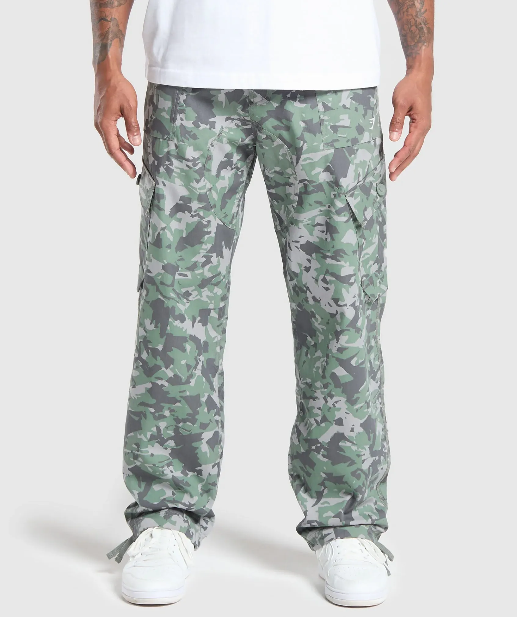 Heren Gymshark Joggingbroeken|Cargobroeken*Camo Print Woven Cargo Pants