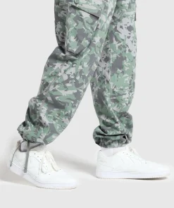 Heren Gymshark Joggingbroeken|Cargobroeken*Camo Print Woven Cargo Pants
