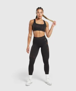 DAMES Gymshark Leggings|Zwarte Leggings*Check Seamless Washed Leggings