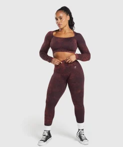 DAMES Gymshark Croptops|T-shirts*Check Seamless Washed Long Sleeve Top