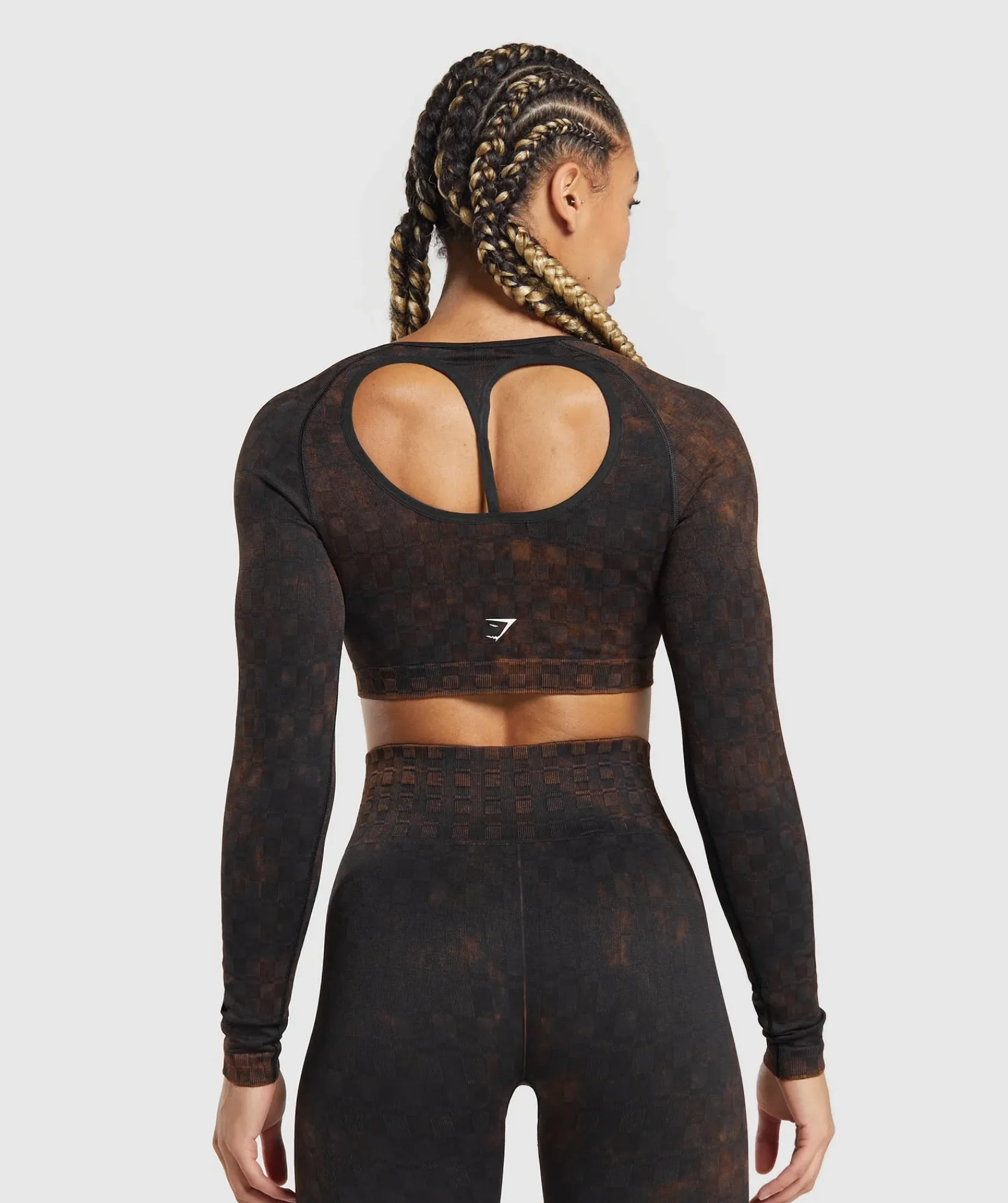 DAMES Gymshark Croptops|T-shirts*Check Seamless Washed Long Sleeve Top