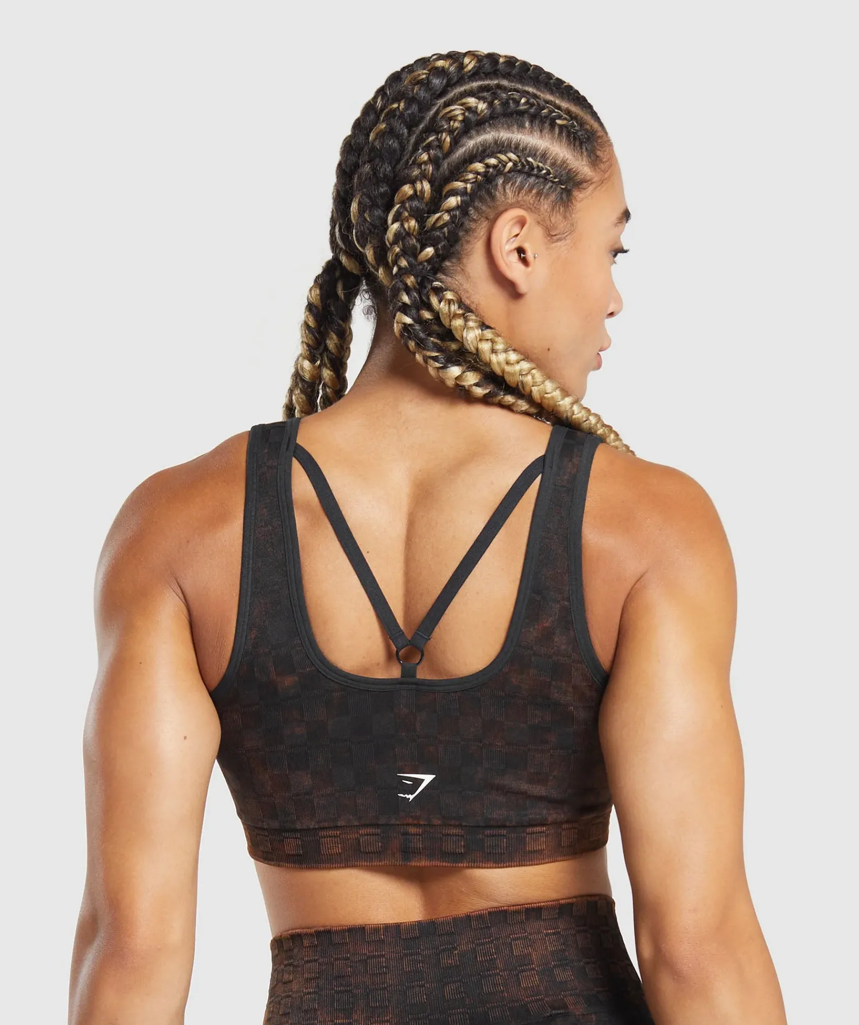 DAMES Gymshark Sport-bh's*Check Seamless Washed Sports Bra