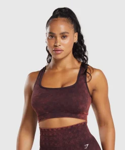 DAMES Gymshark Sport-bh's*Check Seamless Washed Sports Bra