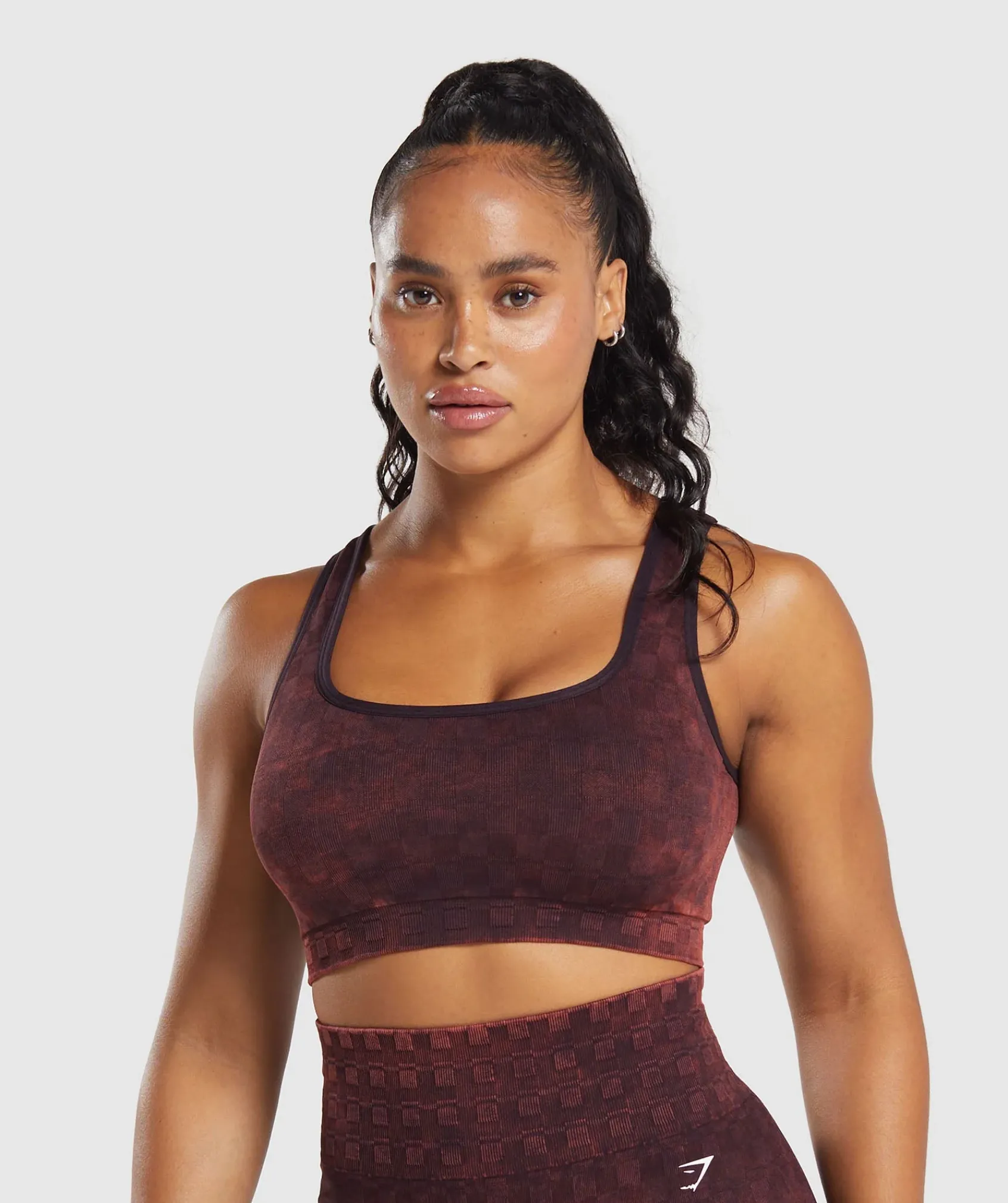 DAMES Gymshark Sport-bh's*Check Seamless Washed Sports Bra