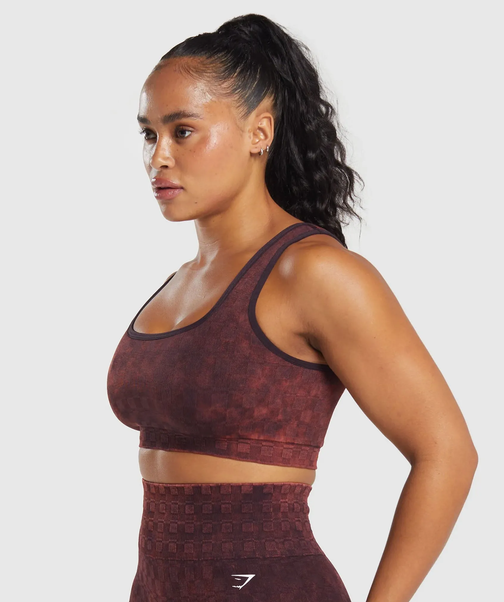 DAMES Gymshark Sport-bh's*Check Seamless Washed Sports Bra