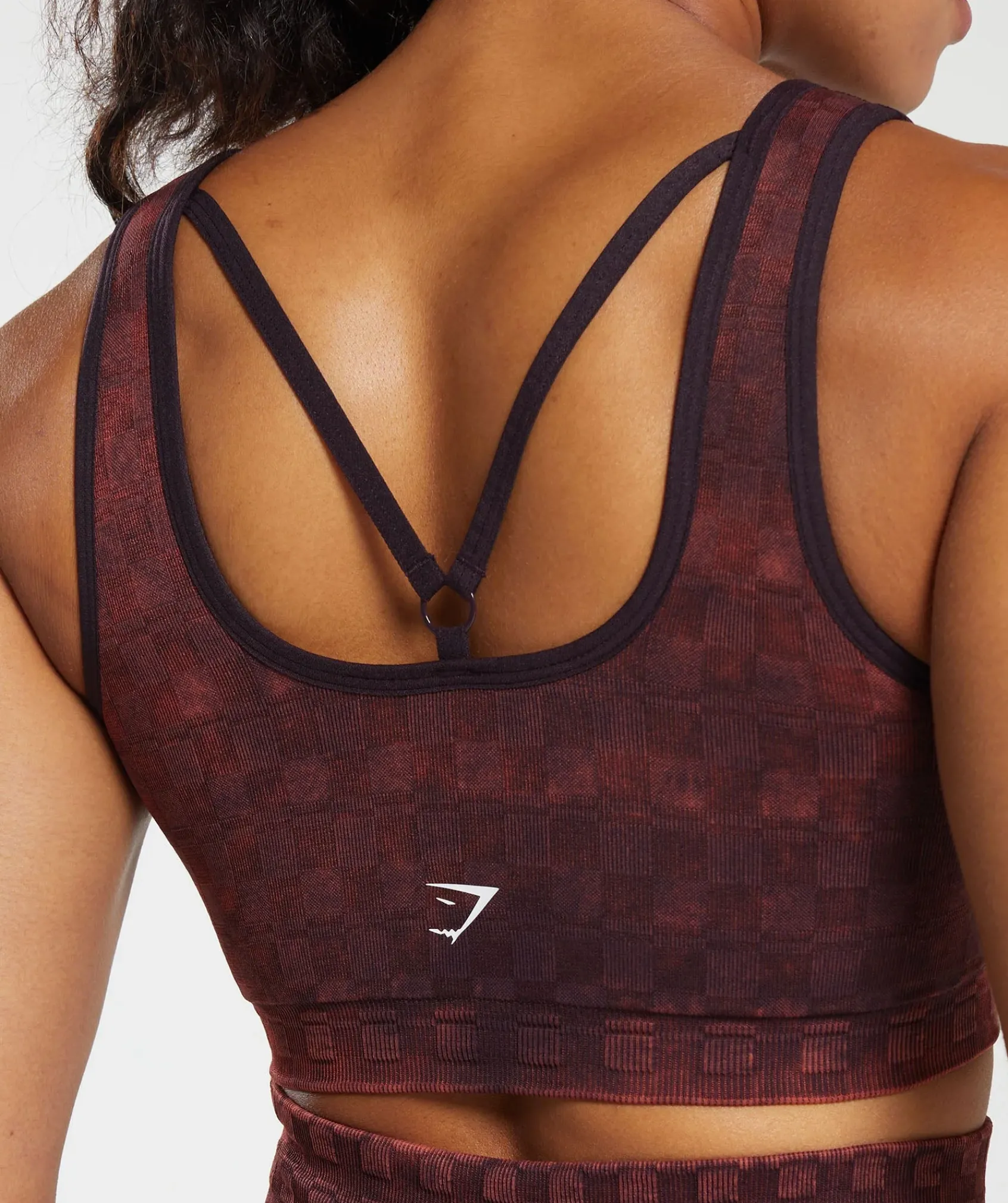 DAMES Gymshark Sport-bh's*Check Seamless Washed Sports Bra
