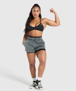 DAMES Gymshark Shorts*Collegiate Shadow Washed Shorts