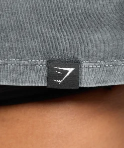 DAMES Gymshark Croptops|T-shirts*Collegiate Shadow Washed Crop Top