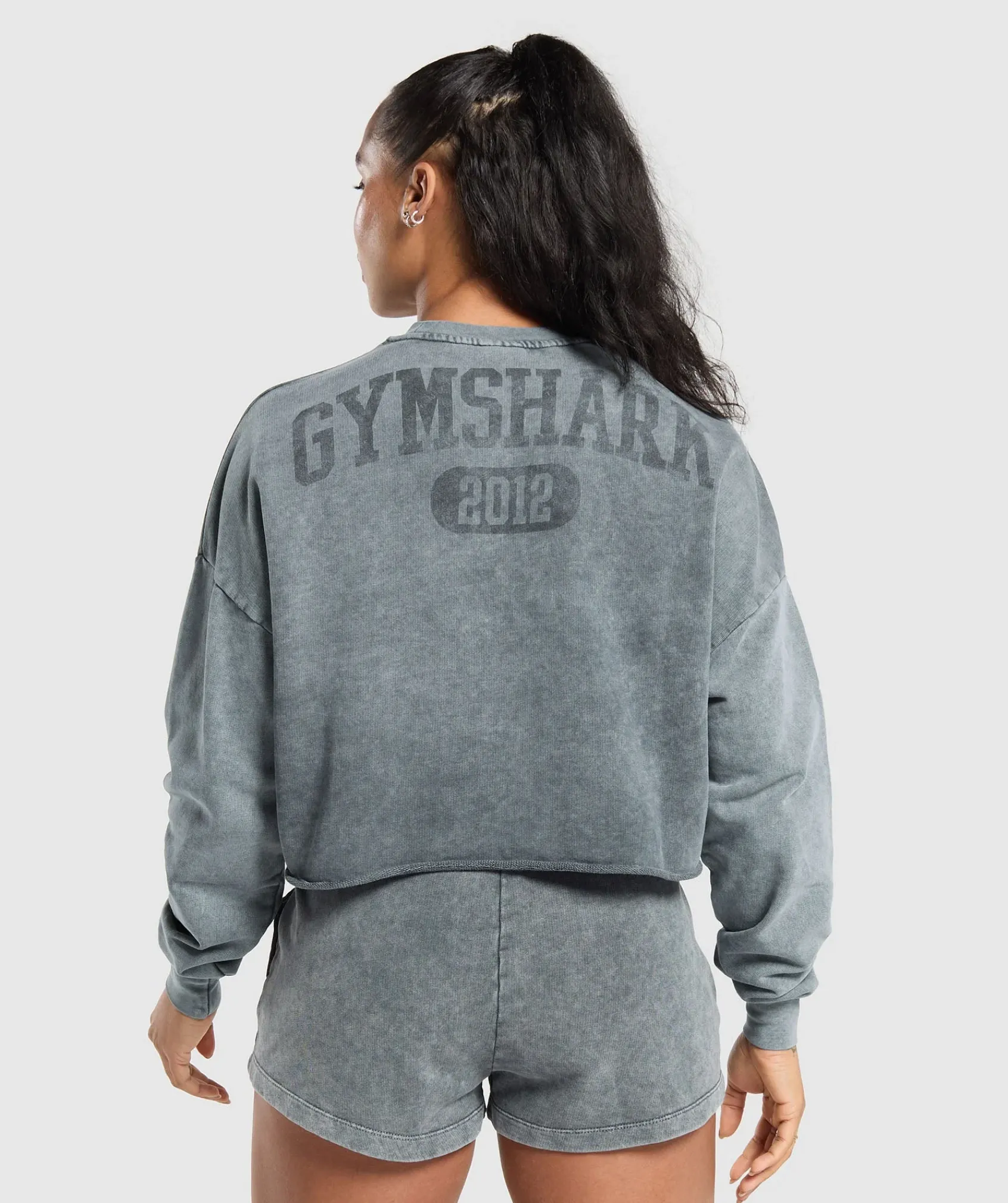 DAMES Gymshark Hoodies & Truien*Collegiate Shadow Washed Midi Sweatshirt