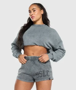 DAMES Gymshark Hoodies & Truien*Collegiate Shadow Washed Midi Sweatshirt