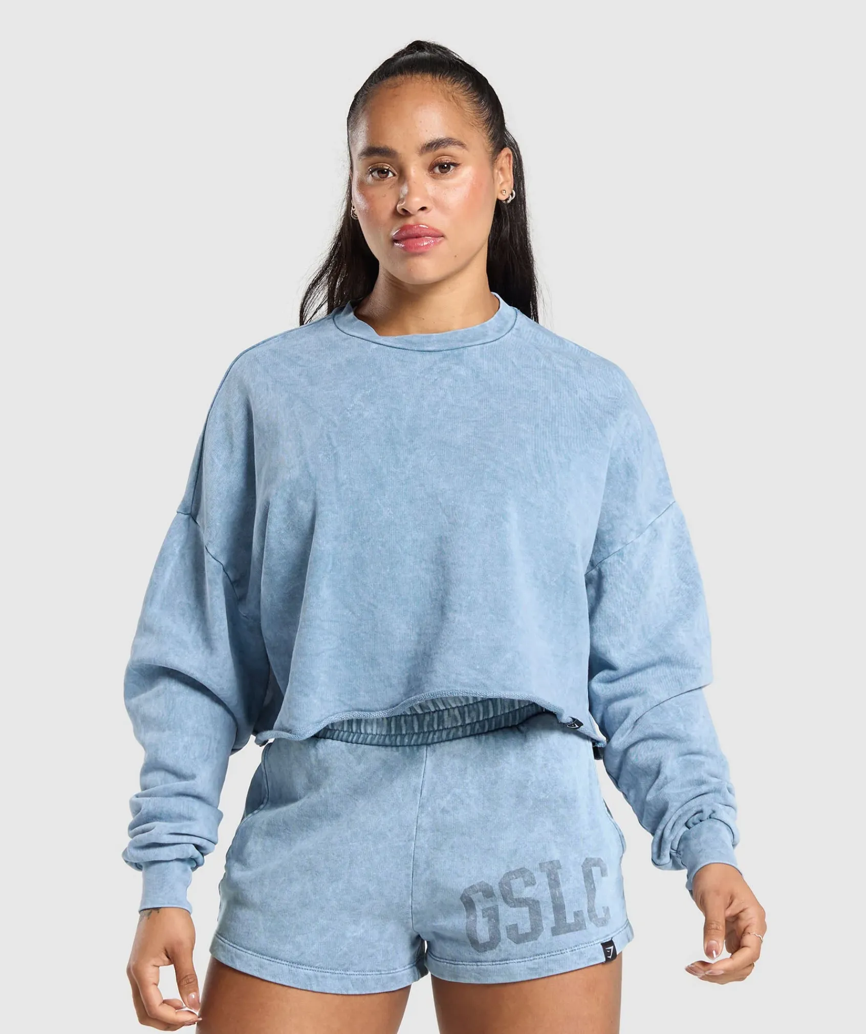 DAMES Gymshark Hoodies & Truien*Collegiate Shadow Washed Midi Sweatshirt