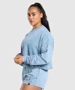 DAMES Gymshark Hoodies & Truien*Collegiate Shadow Washed Midi Sweatshirt