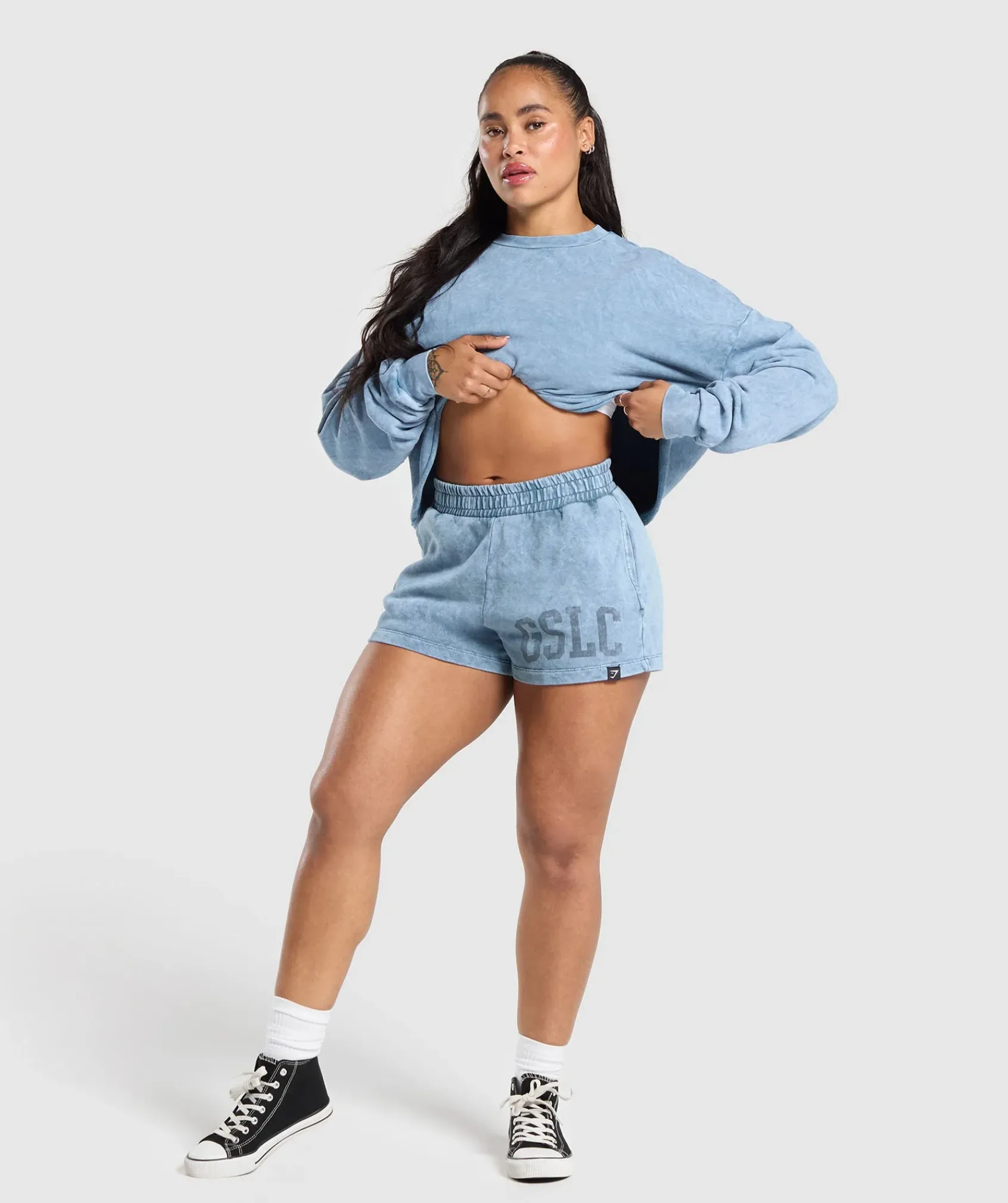 DAMES Gymshark Hoodies & Truien*Collegiate Shadow Washed Midi Sweatshirt