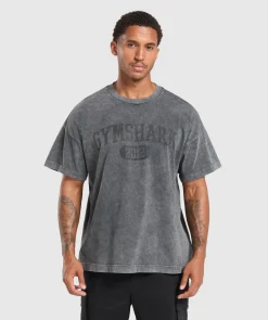 Heren Gymshark T-shirts*Collegiate Shadow Washed T-Shirt
