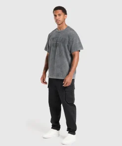 Heren Gymshark T-shirts*Collegiate Shadow Washed T-Shirt