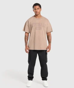 Heren Gymshark T-shirts*Collegiate Shadow Washed T-Shirt