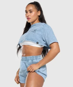 DAMES Gymshark Croptops|T-shirts*Collegiate Shadow Washed Crop Top