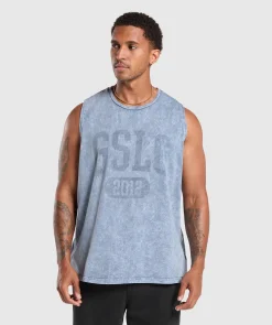 Heren Gymshark Tanktops*Collegiate Shadow Washed Tank