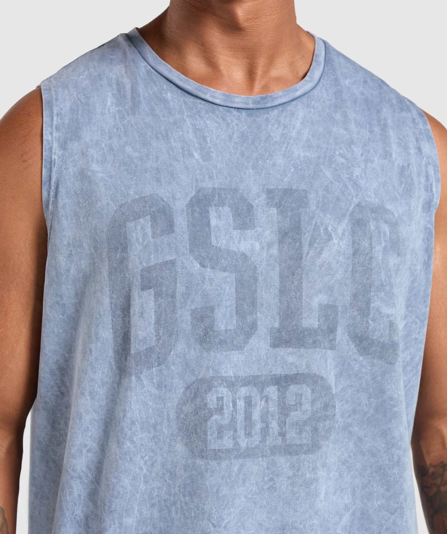 Heren Gymshark Tanktops*Collegiate Shadow Washed Tank
