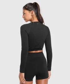 DAMES Gymshark T-shirts*Corset Seamless Long Sleeve Top