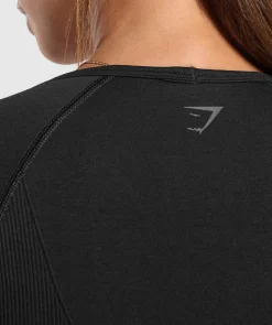 DAMES Gymshark T-shirts*Corset Seamless Long Sleeve Top