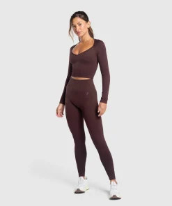 DAMES Gymshark T-shirts*Corset Seamless Long Sleeve Top