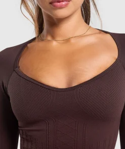 DAMES Gymshark T-shirts*Corset Seamless Long Sleeve Top