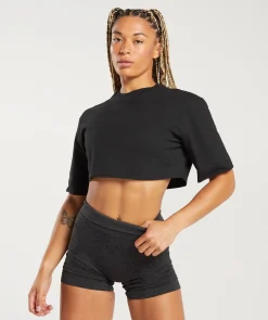 DAMES Gymshark Croptops|T-shirts*Cotton Boxy Crop Top