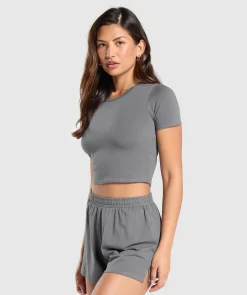DAMES Gymshark Croptops|T-shirts*Cotton Crop Top