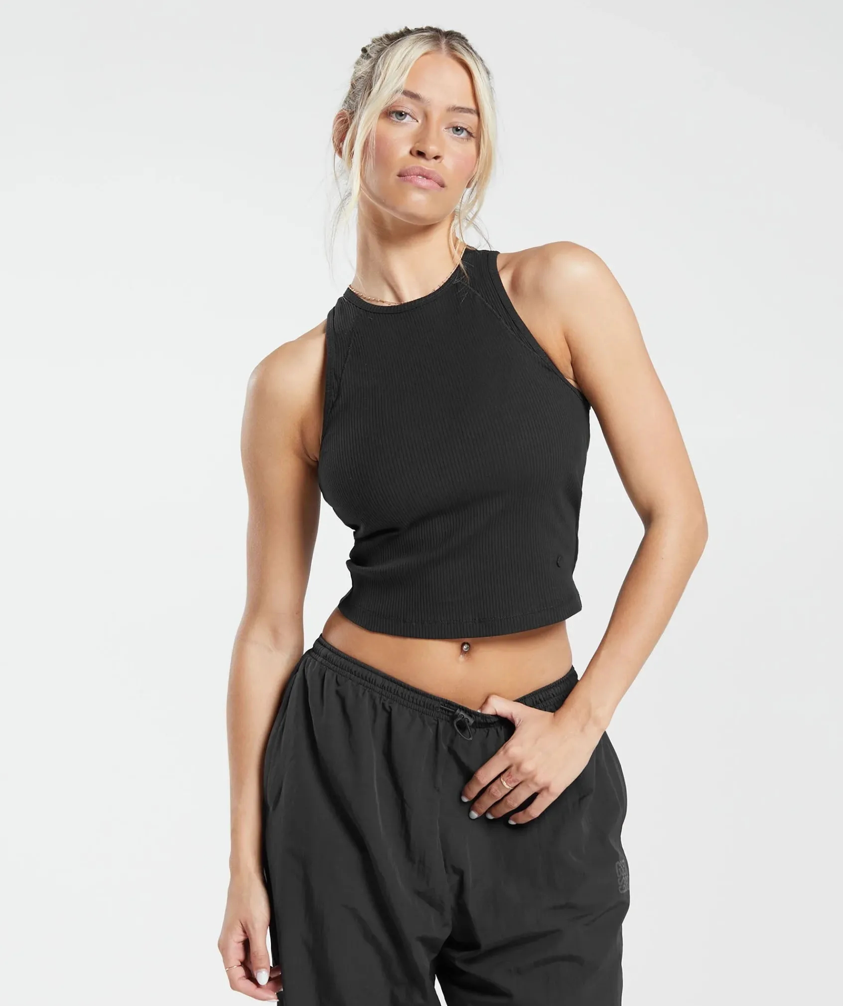 DAMES Gymshark Croptops|Tanktops*Cotton Rib Midi Tank