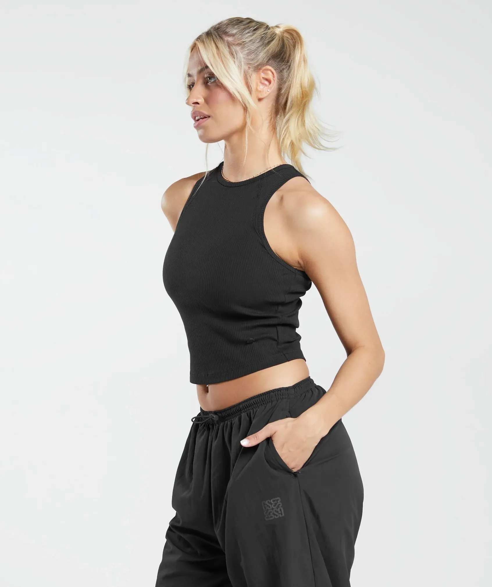 DAMES Gymshark Croptops|Tanktops*Cotton Rib Midi Tank