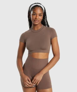 DAMES Gymshark Croptops|T-shirts*Cotton Seamless Crop Top