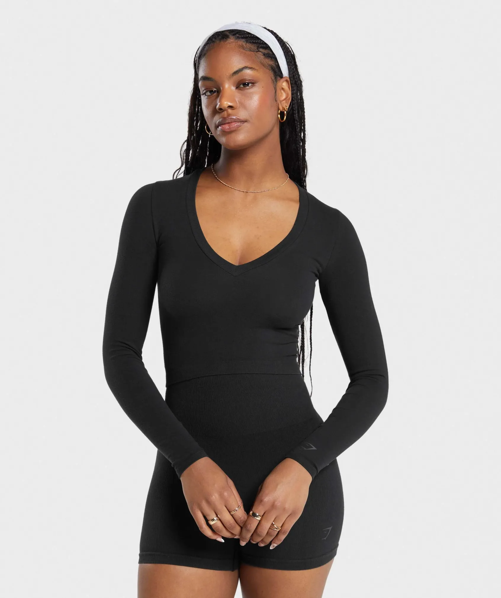DAMES Gymshark Croptops|T-shirts*Cotton Seamless Long Sleeve Midi Top