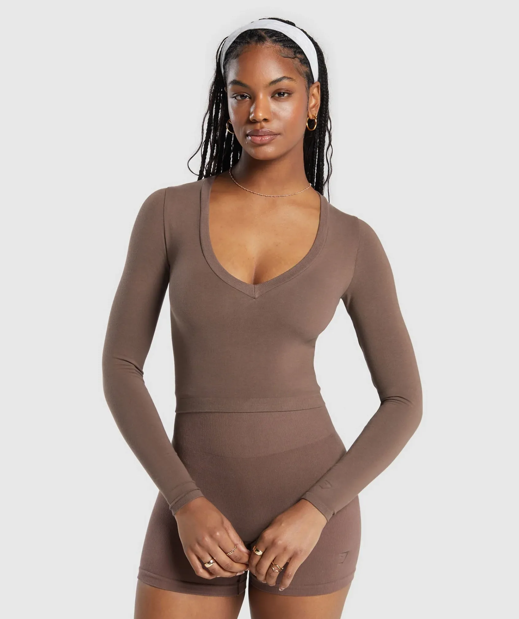 DAMES Gymshark Croptops|T-shirts*Cotton Seamless Long Sleeve Midi Top