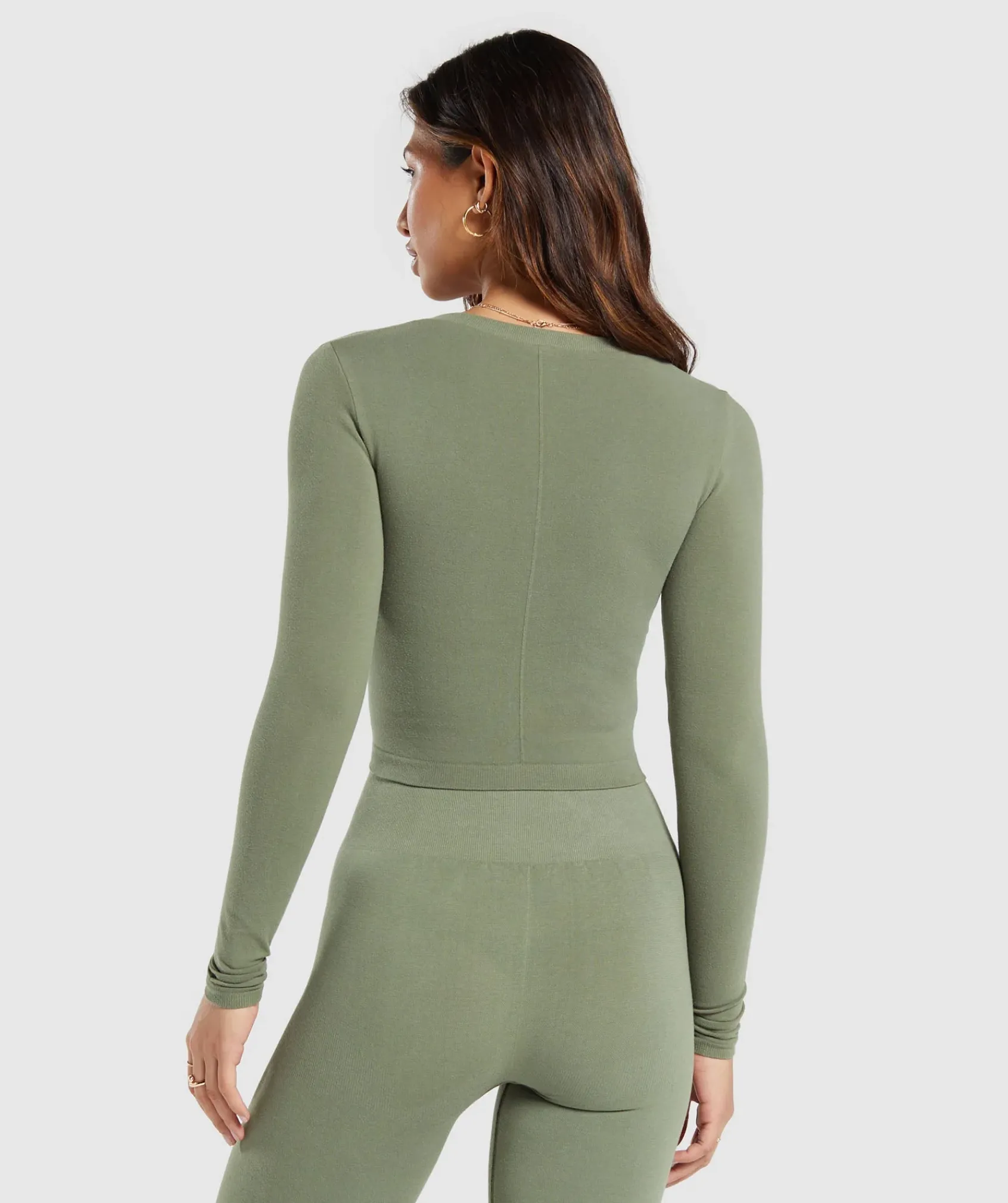 DAMES Gymshark Croptops|T-shirts*Cotton Seamless Long Sleeve Midi Top
