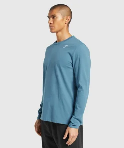 Heren Gymshark T-shirts*Crest Long Sleeve T-Shirt