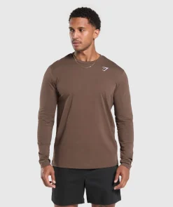 Heren Gymshark T-shirts*Crest Long Sleeve T-Shirt