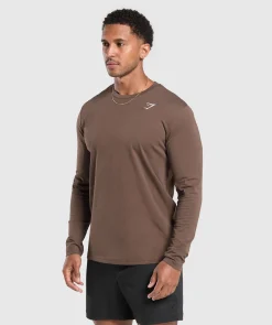 Heren Gymshark T-shirts*Crest Long Sleeve T-Shirt