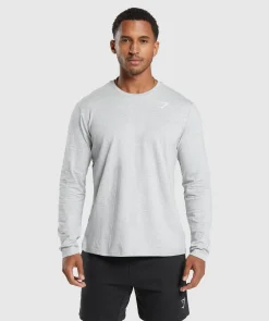 Heren Gymshark T-shirts*Crest Long Sleeve T-Shirt