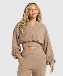 DAMES Gymshark Hoodies & Truien*Cropped Cord Sweater
