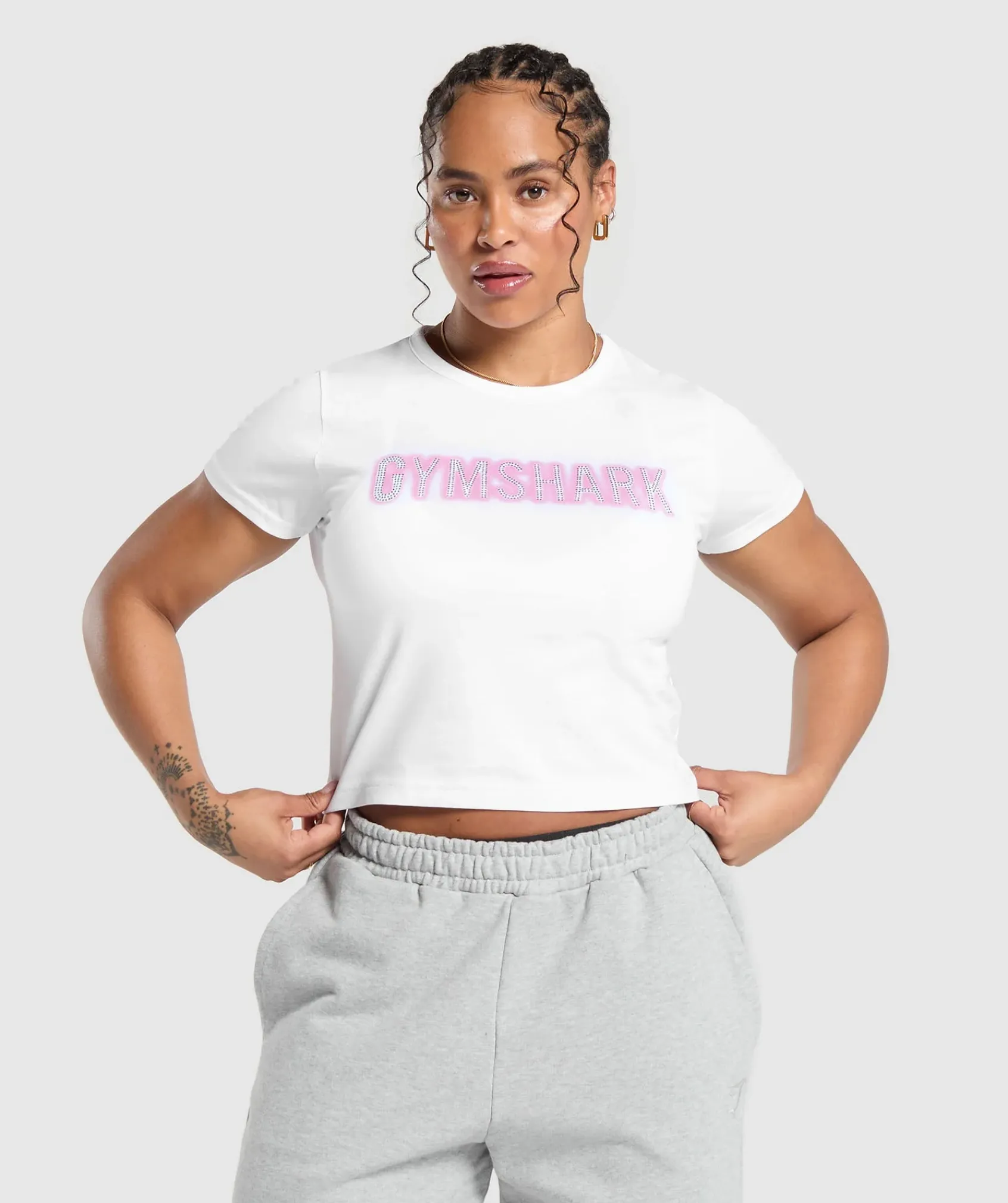DAMES Gymshark Croptops|T-shirts*Diamante Baby Tee