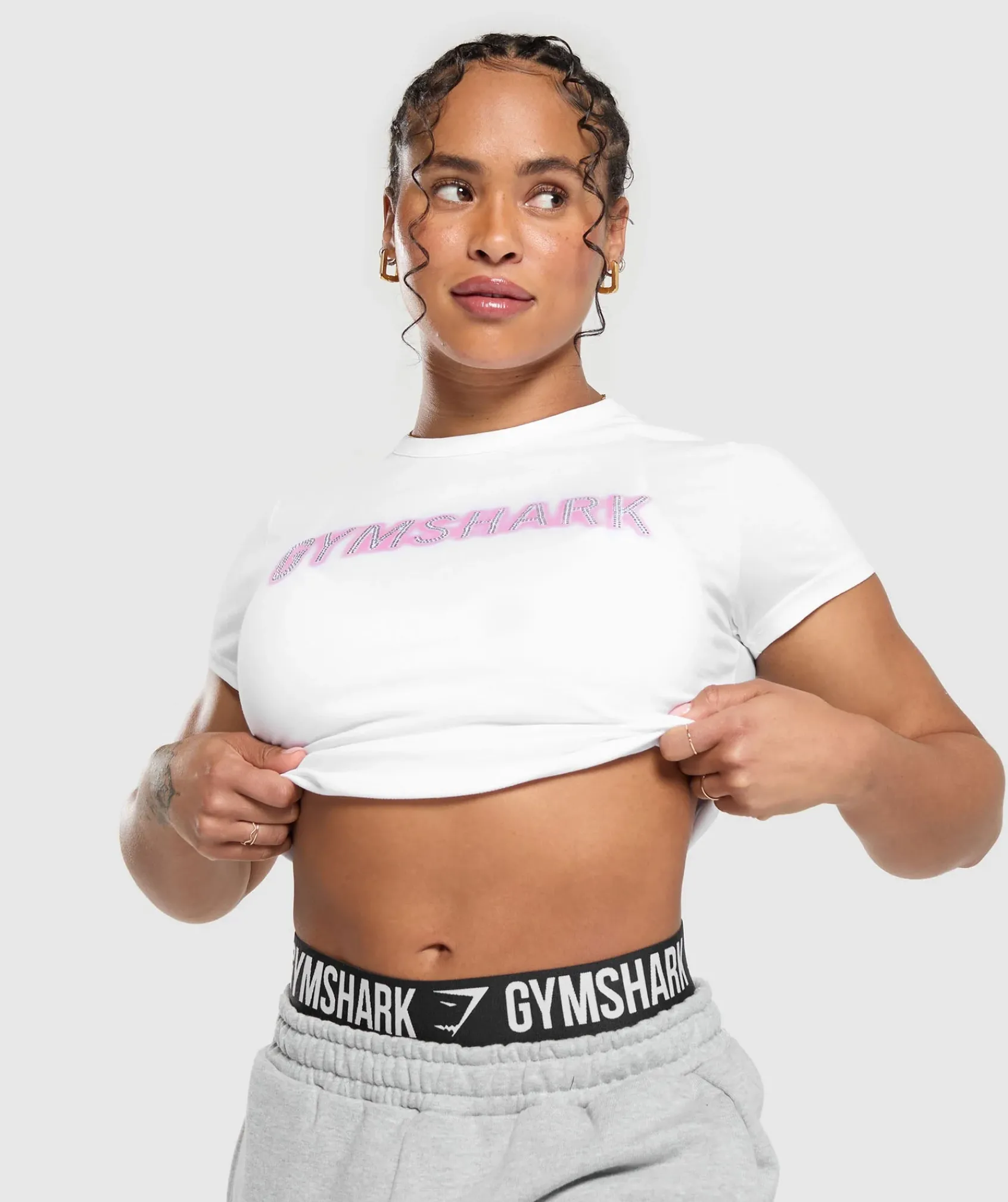 DAMES Gymshark Croptops|T-shirts*Diamante Baby Tee